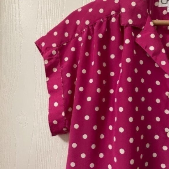 PRICE FIRM Vintage Deadstock Pink Polka Dot Blouse | Size 12, will fit M/L. - Picture 5 of 7